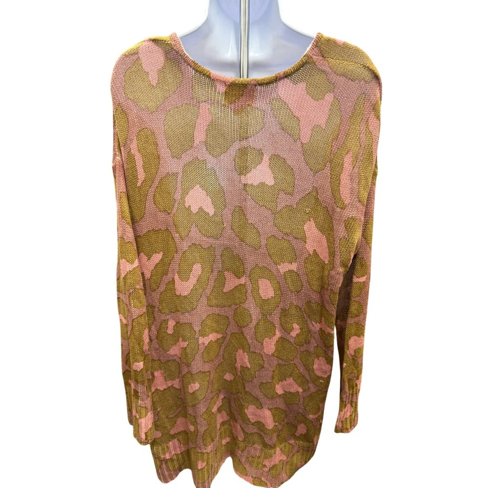 Revolve Womens Small Show Me Your MUMU Hug me sweater Rosey Leopard Knit pink - Picture 4 of 5